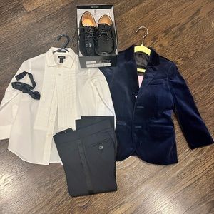 Jcrew ludlow tuxedo set with shoes and bow tie
